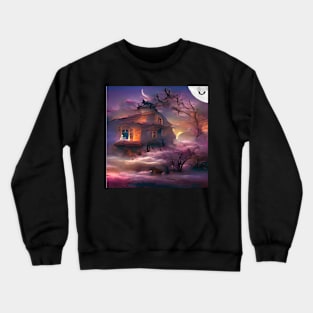 OLD QUIET HOUSE ON HALLOWEEN OR IS IT ? Crewneck Sweatshirt